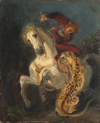 Jaguarin kimppuun ajaja tekijältä Ferdinand Victor Eugene Delacroix