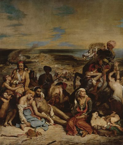 Kohtauksia Khioksen joukkomurhasta, 1822 tekijältä Ferdinand Victor Eugene Delacroix