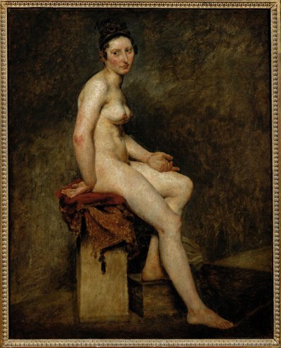 Istuva alaston, jota kutsutaan myös nimellä Mlle .... tekijältä Ferdinand Victor Eugene Delacroix