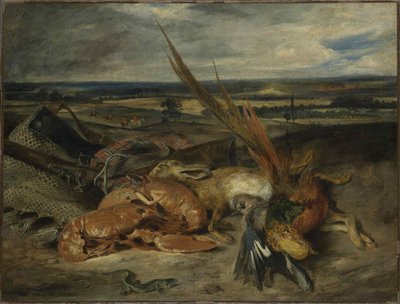 Asetelma hummerin kanssa, 1827. tekijältä Ferdinand Victor Eugene Delacroix