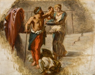 Pyhän Johannes Kastajan pään mestaus, n. 1838 tekijältä Ferdinand Victor Eugene Delacroix