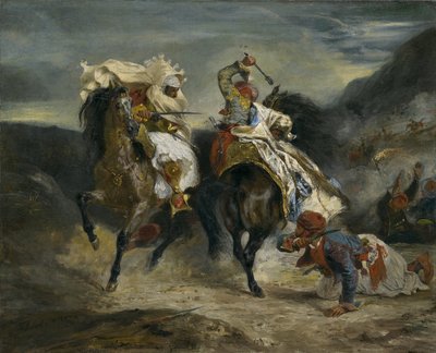 Giaourin ja Hassanin taistelu, 1826 tekijältä Ferdinand Victor Eugene Delacroix
