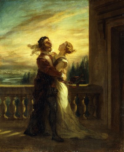Romeon ja Julian jäähyväiset; Les Adieux de Romeo et Juliette, 1845 tekijältä Ferdinand Victor Eugene Delacroix