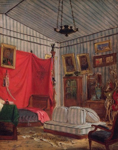 Kreivi de Mornayn asunto, rue de Verneuil, Pariisi (opiskelu), 1833 tekijältä Ferdinand Victor Eugene Delacroix