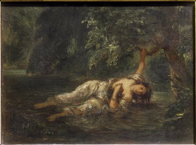 Ofelien kuolema - öljy kankaalle tekijältä Ferdinand Victor Eugene Delacroix