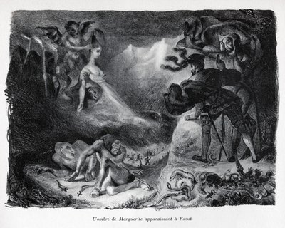 Gretschenin varjo ilmestyy Faustille tekijältä Ferdinand Victor Eugene Delacroix