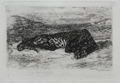 Tiger makaa autiomaassa. tekijältä Ferdinand Victor Eugene Delacroix