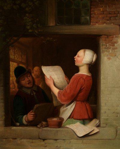 Os Cantores (óleo sobre tela) finlandês tekijältä Ferdinand de Braekeleer