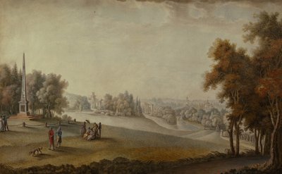 Näkymä Tsarskoje Selon puistoon, 1793 tekijältä Ferdinand de Meys