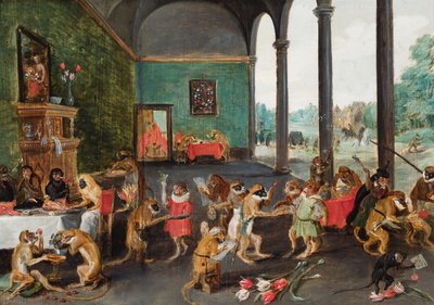 Apinan juhla (öljy paneelille) tekijältä Ferdinand van Kessel