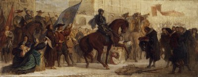 Maximilian I:n saapuminen Prahaan Valkoisen vuoren voiton jälkeen vuonna 1620 tekijältä Ferdinand von Piloty