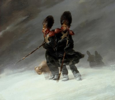 Grenadiere im Schnee tekijältä Louis Ferdinand von Rayski