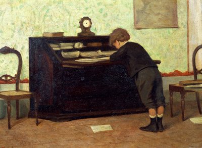 Oppitunti Ferdinando Buonamici (1820-1892), öljy paneelille tekijältä Ferdinando Buonamici