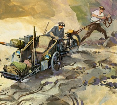 Kymmenentuhannen mailin moottorikilpailu (guassi paperille) tekijältä Ferdinando Tacconi