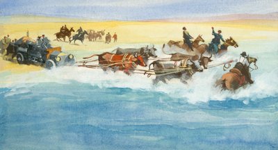 Kymmenentuhannen mailin moottorikilpailu (guassi paperille) tekijältä Ferdinando Tacconi