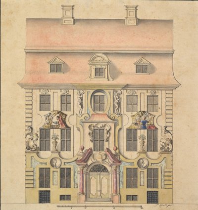 Julkisivun arkkitehtisuunnittelu, 1739-69. tekijältä Ferenc Speth