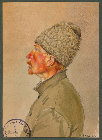 Venäläinen sotilas kuuntelee messua, Gustrow tekijältä Fernand Barbier