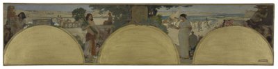 Luonnos Hôtel de Ville de Paris: Kirjoituksen historia - antiikin aika, n. 1890 (öljy kankaalle) tekijältä Fernand Cormon