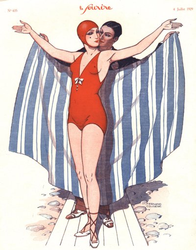 Le Souriren etukansi, heinäkuu 1929 (värilitho) tekijältä Fernand Couderc