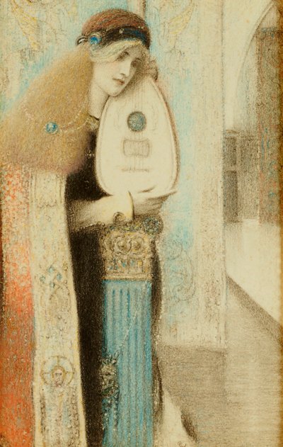 Muusikko, n. 1899 tekijältä Fernand Khnopff