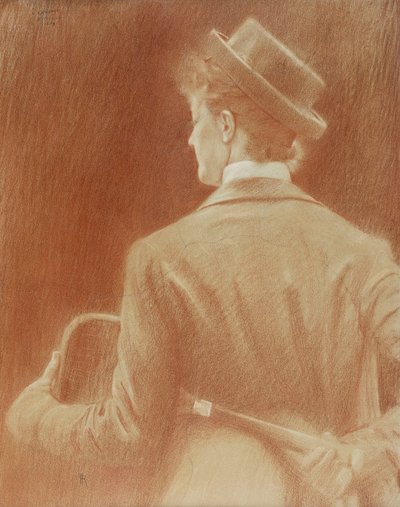 Tennispelaaja; Tutkimus "Muistoille"; Tennispelaaja; Tutkimus "Muistoille", 1889 tekijältä Fernand Khnopff