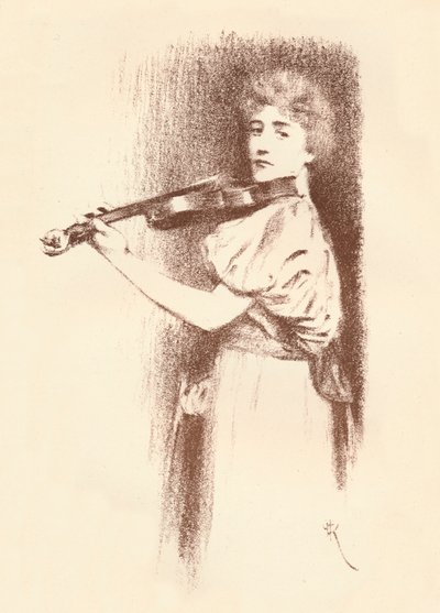Viulisti, 1898 tekijältä Fernand Khnopff