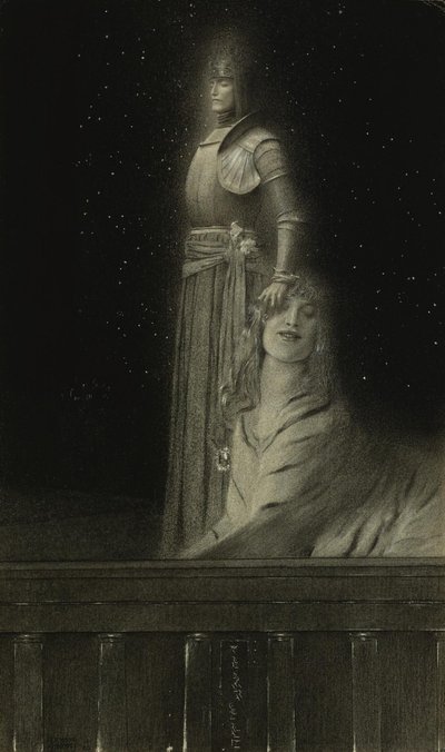 Avec Verhaeren: Ange With Verhaeren: An Angel, 1889. tekijältä Fernand Khnopff