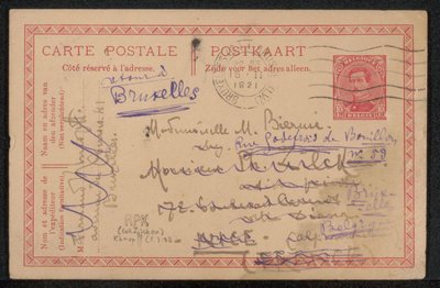 Postkarte an Maria Biermé tekijältä Fernand Khnopff