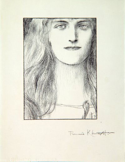 Naisen pää, 1897 tekijältä Fernand Khnopff