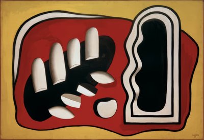 Sävellys keltaisella taustalla tekijältä Fernand Leger