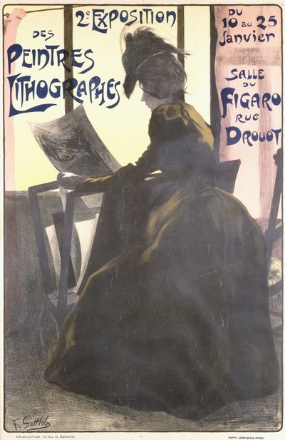 Juliste "Litografiamaalarien toiselle näyttelylle", Salle du Figaro, Pariisi tekijältä Fernand Louis Gottlob