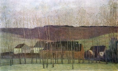 Maisema rakennuksilla, 1898 tekijältä Fernand Maglin