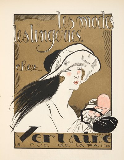 Mainos Verlaine, Gazette de Bon Ton, pub. 1920 (stensiiliprintti) tekijältä Fernand Siméon