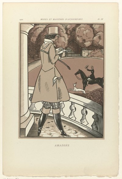 Nykyajan muoti ja tavat, 1922, Pl. 4: Amazone tekijältä Fernand Siméon