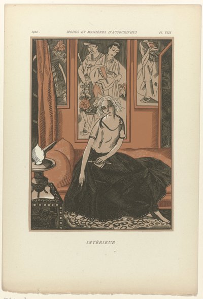 Nykyajan muoti ja tavat, 1922, Pl. 8: Sisustus tekijältä Fernand Siméon