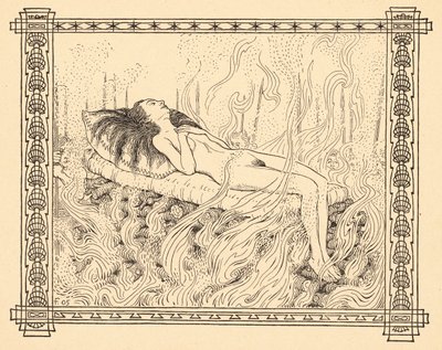 Poltettu tarjous, levy 4, portfoliosta "Signs of Life", pub. 1908 Berliinissä, kirjoittanut Fritz Heyder Verlag tekijältä Fidus