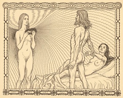 Ikuinen morsian, levy 2, portfoliosta "Lebenszeichen", pub. 1908 Berliinissä, kirjoittanut Fritz Heyder Verlag tekijältä Fidus