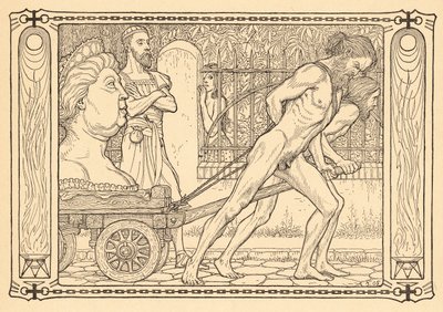 Ennen tavallisuuden kärryä, levy 3, portfoliosta "Lebenszeichen", pub. 1908 Berliinissä, kirjoittanut Fritz Heyder Verlag tekijältä Fidus