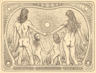Sonnenwanderer, levy 12, portfoliosta "Lebenszeichen", pub. 1908 Berliinissä, kirjoittanut Fritz Heyder Verlag tekijältä Fidus