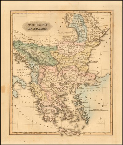 Fielding Lucas Jr:n vuonna 1823 laatima kartta Turkista Euroopassa. tekijältä Fielding Lucas Jr.