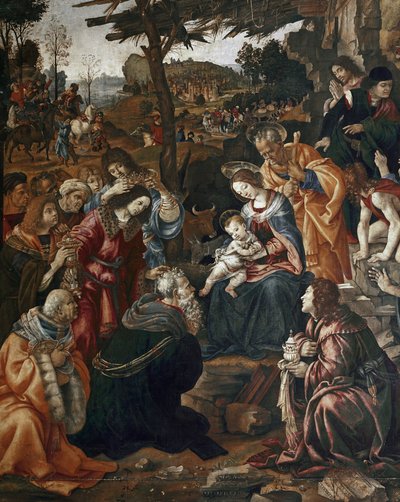 Adoration of the Magi - San Donaton alttaritaulu (öljy paneelille tekijältä Filippino Lippi
