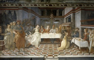 Herodeksen juhla, jaksot Pyhän Johannes Kastajan elämästä, n.1452-64 (fresko) tekijältä Filippino Lippi