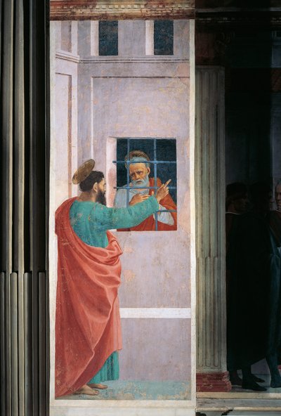 Pyhä Paavali vierailee Pyhän Pietarin luona vankilassa, kirjoittanut Filippino Lippi tekijältä Filippino Lippi