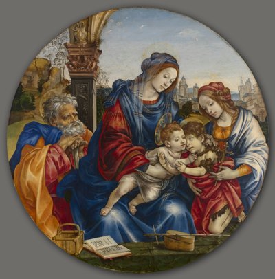 Pyhä perhe Pyhän Johannes Kastajan ja Pyhän Margaretan kanssa, n. 1495. tekijältä Filippino Lippi