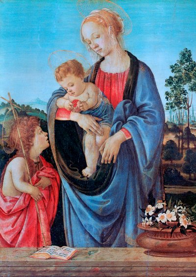 Neitsyt ja lapsi Pyhän Johanneksen kanssa, 1480 tekijältä Filippino Lippi