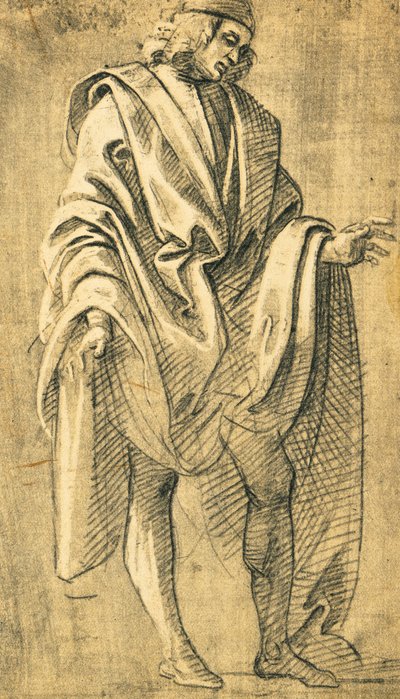 Tutkimus mieshahmosta, Filippo Lipin (n. 1457-1504) lyijykynäpiirros tekijältä Filippo Lippi