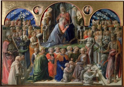 Neitsyt kruunaus - tempera paneelissa tekijältä Filippo Lippi