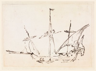 Piirustus, Purjelaiva, 1770-1800 tekijältä Filippo Marchionni