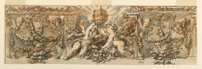 Piirustus, friisin koristelu, n. 1770. tekijältä Filippo Marchionni
