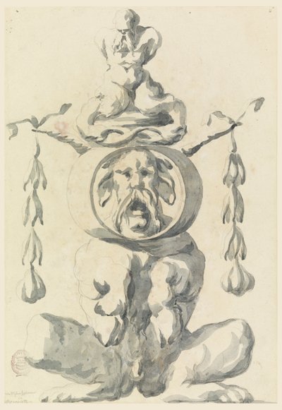 Piirustus, groteski hahmo, 1550-1625 tekijältä Filippo Marchionni